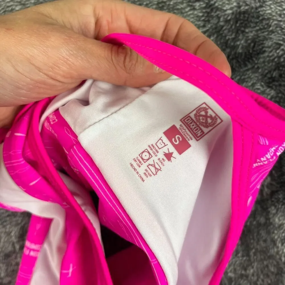 Dixxon Flannel Co Bikini Two Piece Swimsuit Hot Pink White Women's S NWOT